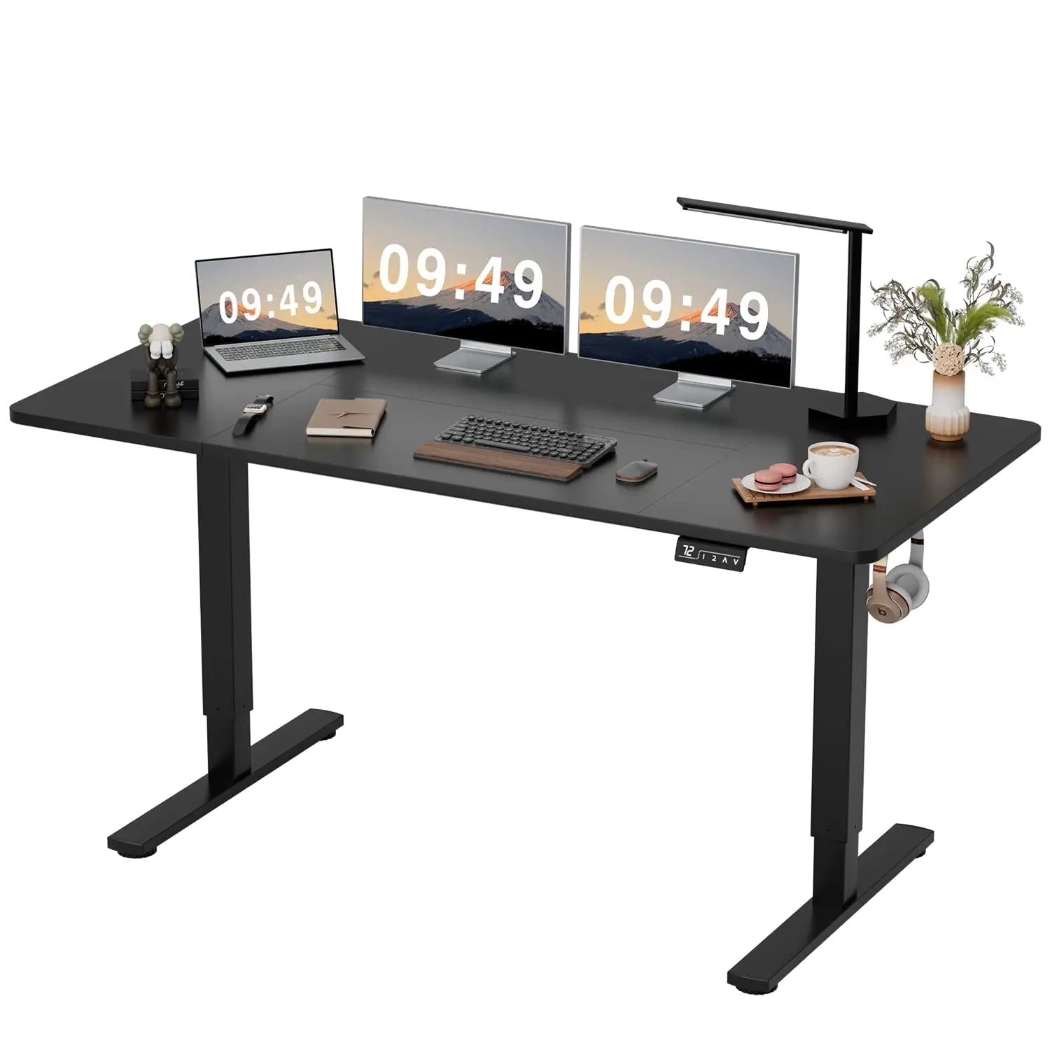 63” Electric Height-Adjustable Standing Desk