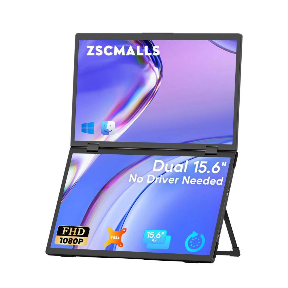 15.6” Dual Portable Monitor – For Workspace